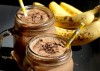 chocolate banana milk shake making healthy food recipe