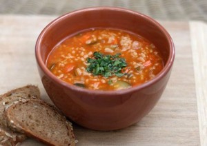 Carrot, coriander, soap soup