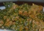 palak mutton curry making